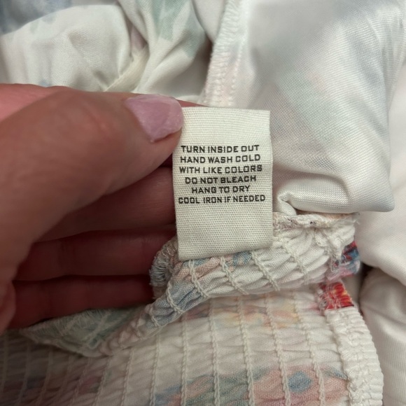 Mine Pina Colada Tropical Top Corset Crop Multicolor Puff Sleeve Size M NWOT - Picture 13 of 14